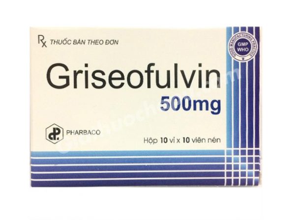 Thuốc kháng nấm Griseofulvin 500mg (PHARBACO) hộp 10 vỉ x 10 viên nén