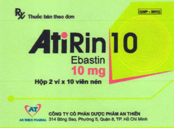 Thuốc chống dị ứng ATIRIN 10 hộp 2 vỉ x 10 viên