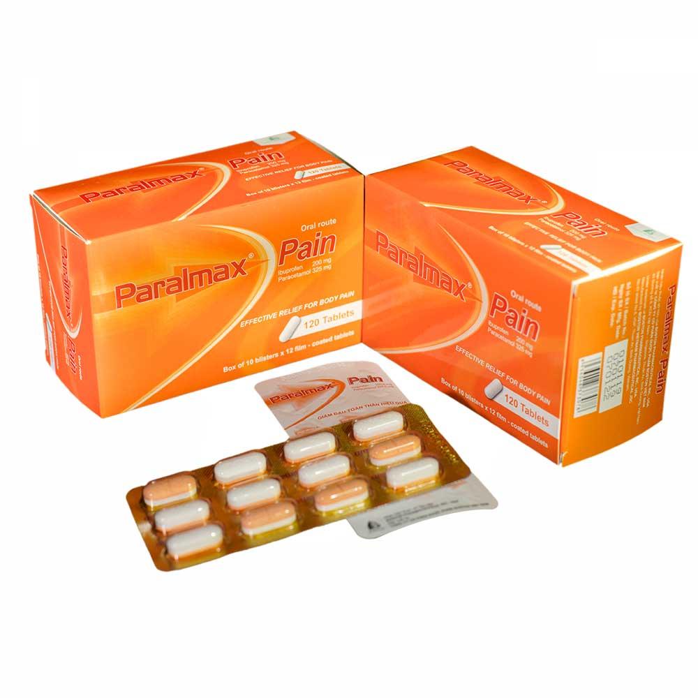 Thuốc giảm đau, hạ sốt Paralmax Pain hộp 10 vỉ x 12 viên
