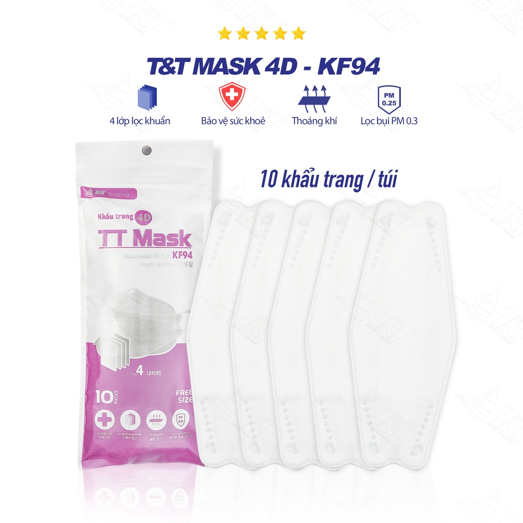 Khẩu trang 4D TT Mask KF94 gói 10 cái