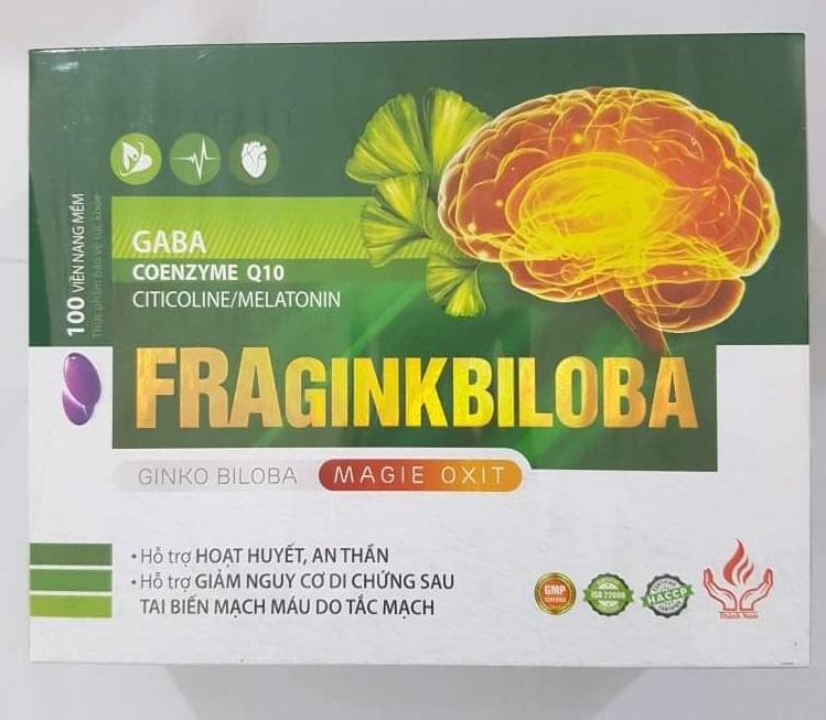 Viên uống hỗ trợ hoạt huyết, an thần Fraginkbiloba hộp 100 viên