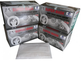 Khẩu trang 4 lớp Super Mask (trắng) hộp 50 cái