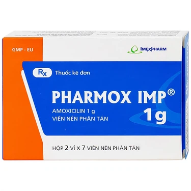 Điều trị nhiễm khuẩn Pharmox IMP 1g Imexpharm hộp 2 vỉ x 7 viên