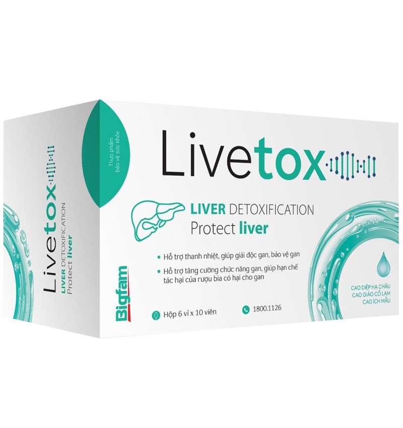 Viên uống bổ gan Livetox Bigfam hộp 6 vỉ x 10 viên