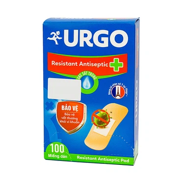 Băng cá nhân Urgo Resistant Antiseptic size 1.9cm x 7.2cm hộp 100 miếng