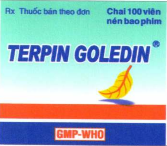 Thuốc ho, long đờm Terpin Goledin chai 100 viên