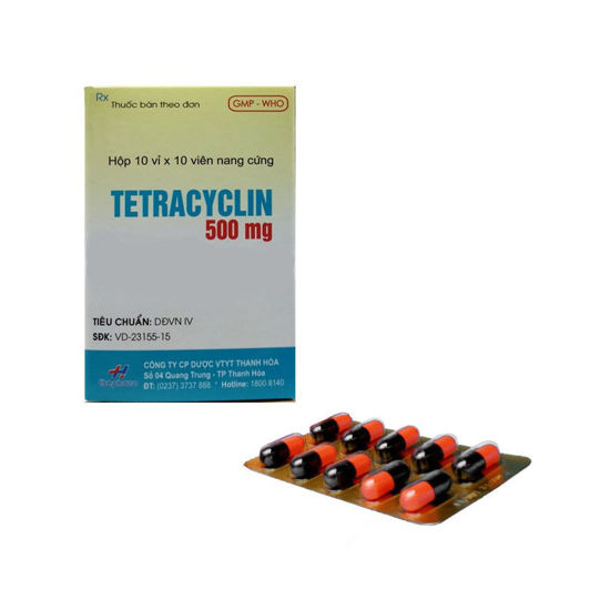 Thuốc kháng sinh Tetracyclin 500mg (THANH HÓA) hộp 10 vỉ x 10 viên