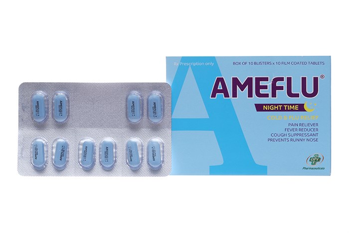 Thuốc trị cảm cúm Ameflu Night Time hộp 100 viên-2