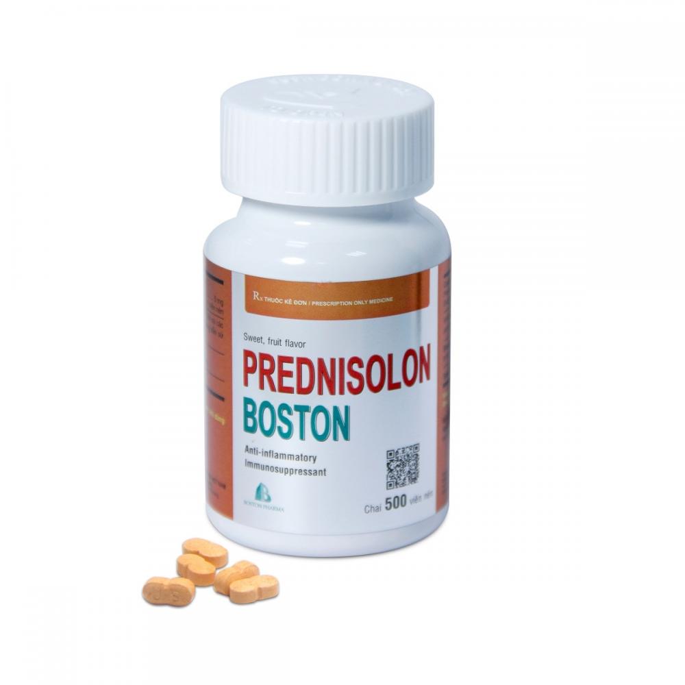 Thuốc kháng viêm PREDNISOLON BOSTON (mùi cam) lọ 500 viên