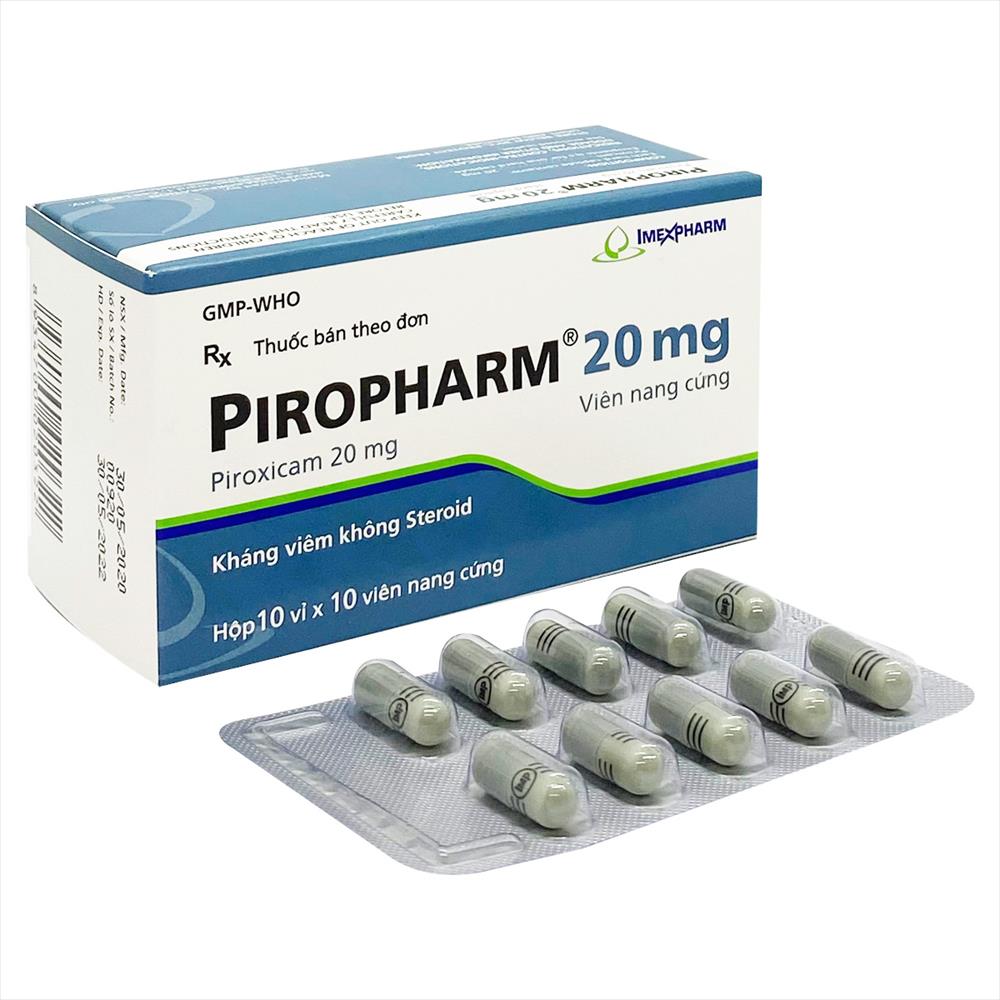 Thuốc kháng viêm Piropharm 20 mg hộp 100 viên