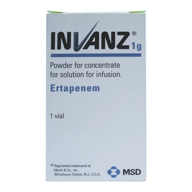 Điều trị các bệnh nhiễm khuẩn từ trung bình đến nặng bột pha tiêm Invanz 1g MSD hộp 1 lọ x 1gam