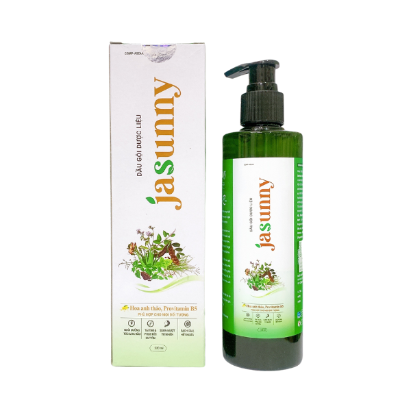 Dầu gội dược liệu Jasunny (hoa anh thảo, provitamin B5) hộp 1 chai 200ml