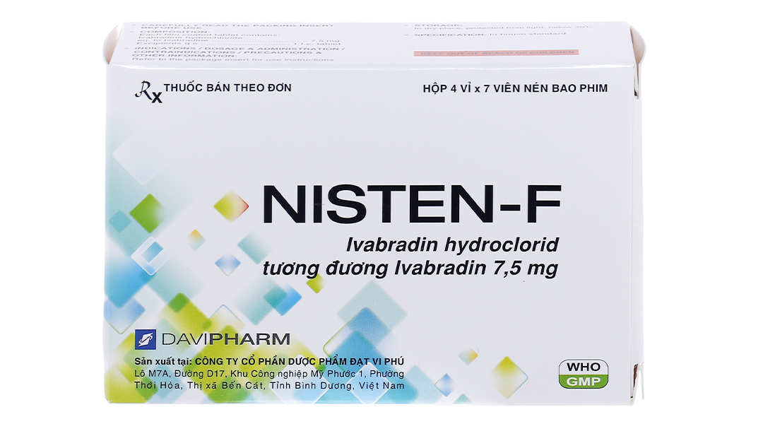 Thuốc điều trị bệnh tim mạch NISTEN-F hộp 4 vỉ x 7 viên nén bao phim