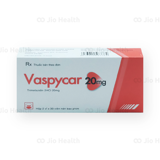 Thuốc điều trị đau thắt ngực Vaspycar 20 mg hộp 60 viên