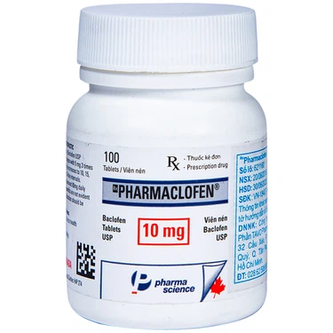 Viên nén điều trị các chứng co thắt cơ xương Pharmaclofen 10mg Pharmascience hộp 100 viên