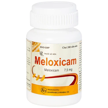 Thuốc điều trị thoái hóa khớp, viêm cột sống dính khớp Meloxicam 7.5mg (Khapharco) lọ 200 viên