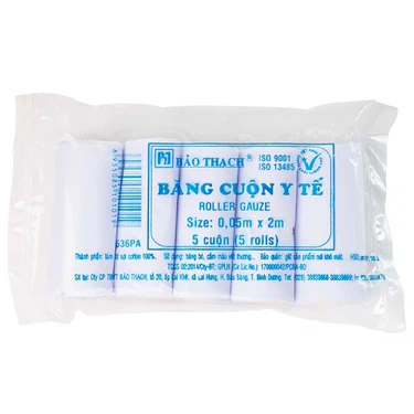 Băng cuộn y tế Bảo Thạch 0.05m x 2m gói 5 cuộn