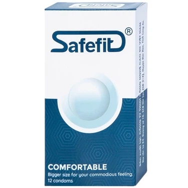 Không mùi khó chịu, độ bền cao, khả năng co giãn tốt, chất bôi trơn bao cao su Safefit Comfortable S52 hộp 12 cái