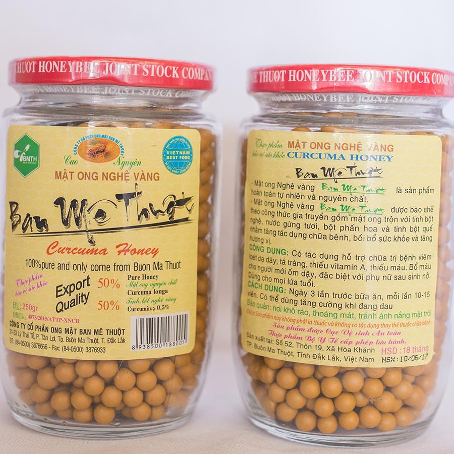 Hỗ trợ viêm dạ dày Viên mật ong nghệ vàng Ban Mê Thuột lọ 250g