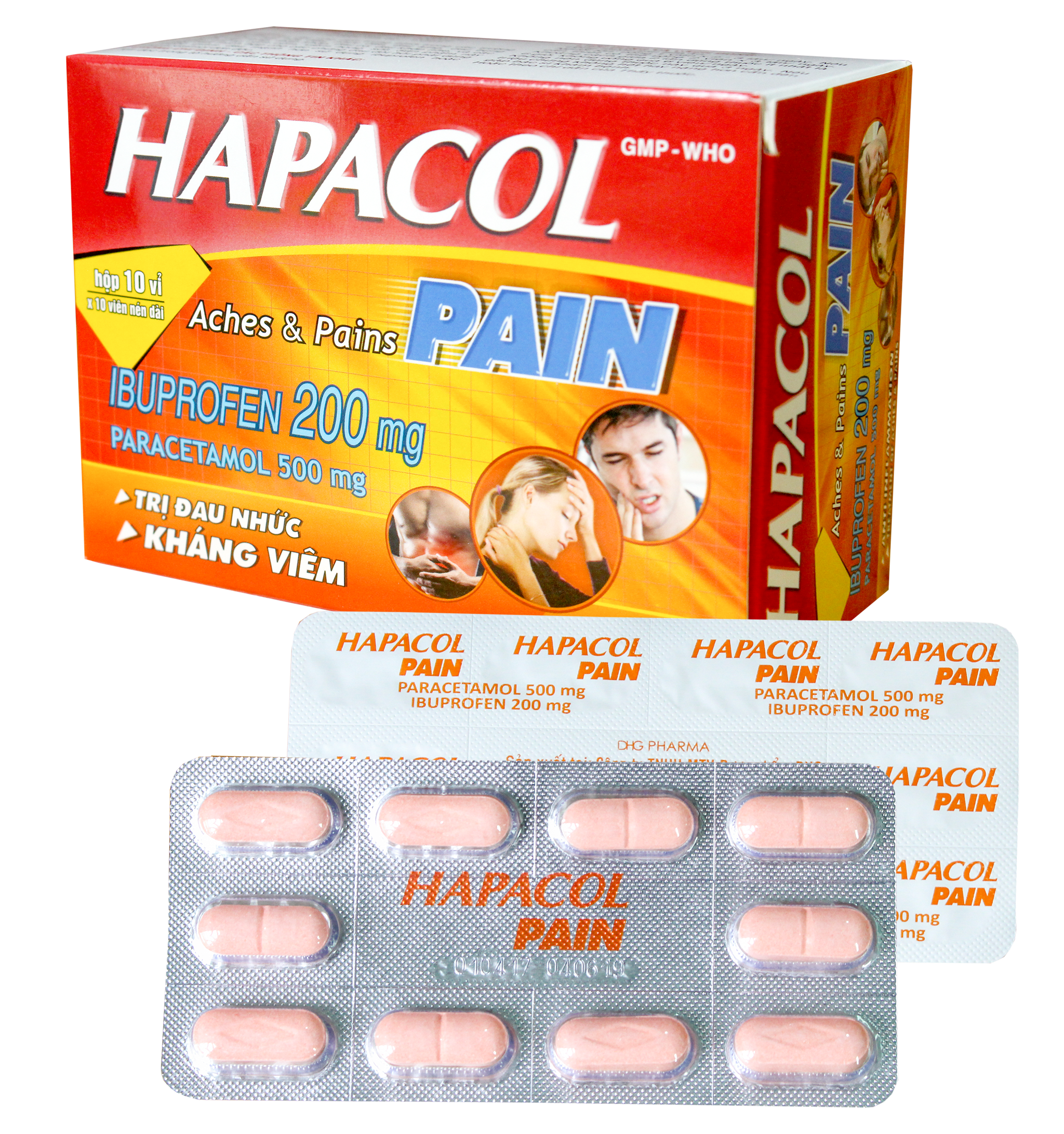 Thuốc giảm đau cơ xương khớp Hapacol Pain hộp 10 vỉ x 10 viên