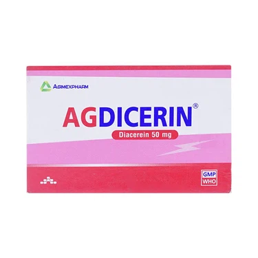 Thuốc điều trị triệu chứng các bệnh thoái hóa khớp hông, gối Agdicerin 50mg Agimexpharm hộp 3 vỉ x 10 viên