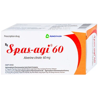 Điều trị chống đau do co thắt cơ trơn Spas-agi 60 Agimexpharm hộp 6 vỉ x 10 viên