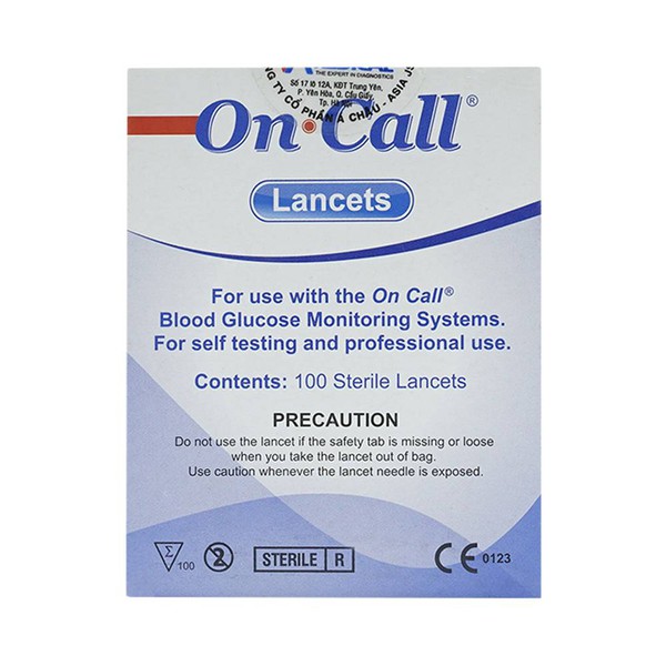 Kim chích lấy máu thử tiểu đường On Call hộp 100 cái