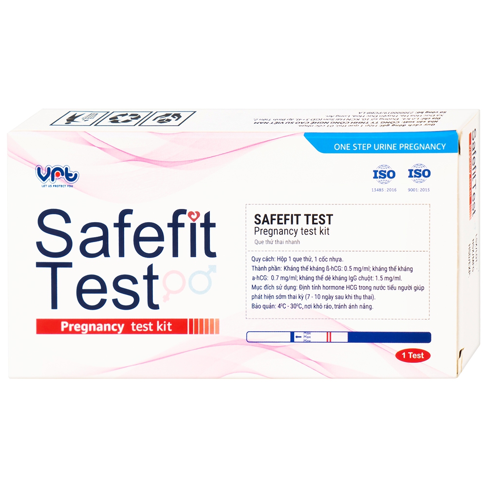 Que thử thai nhanh Safefit Test Hộp 1 que x 1 cốc nhựa