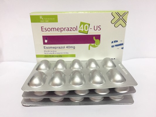 Thuốc điều trị loét dạ dày - tá tràng Esomeprazol 40 - US hộp 30 viên