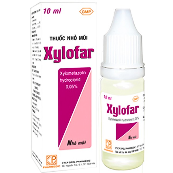 Dung dịch thuốc nhỏ mũi điều trị sổ mũi, viêm mũi viêm xoang Xylofar hộp 1 lọ 10ml