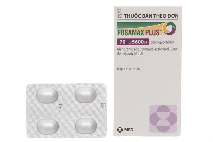 Thuốc xương khớp, gút Fosamax Plus 70mg/5600IU hộp 4 viên