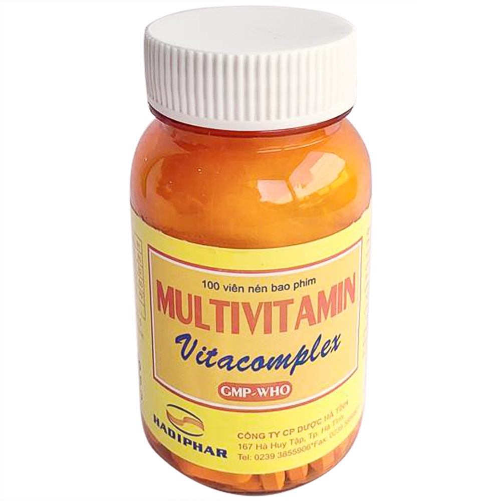 Phòng ngừa bệnh thiếu vitamin nhóm B Multivitamin Hadiphar lọ x 100 viên