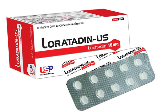 Thuốc chống dị ứng Loratadin - US 10mg USP hộp 10 vỉ x 10 viên