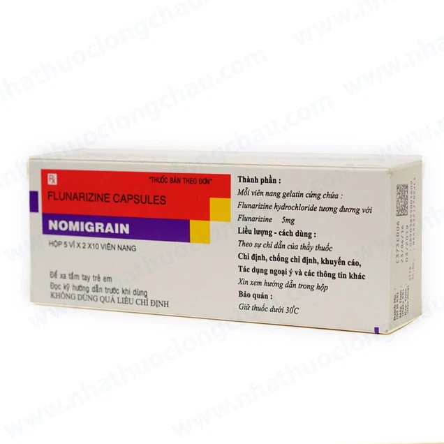 Điều trị đau nửa đầu Nomigrain 5mg Torrent hộp 5 vỉ x 20 viên