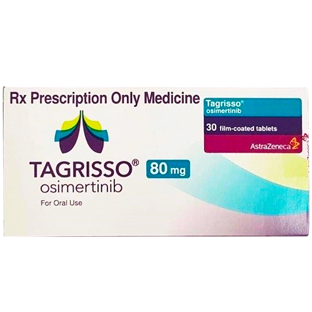Điều trị ung thư phổi không tế bào nhỏ Osimertinib 80mg AstraZeneca hộp 1 vỉ x 10 viên