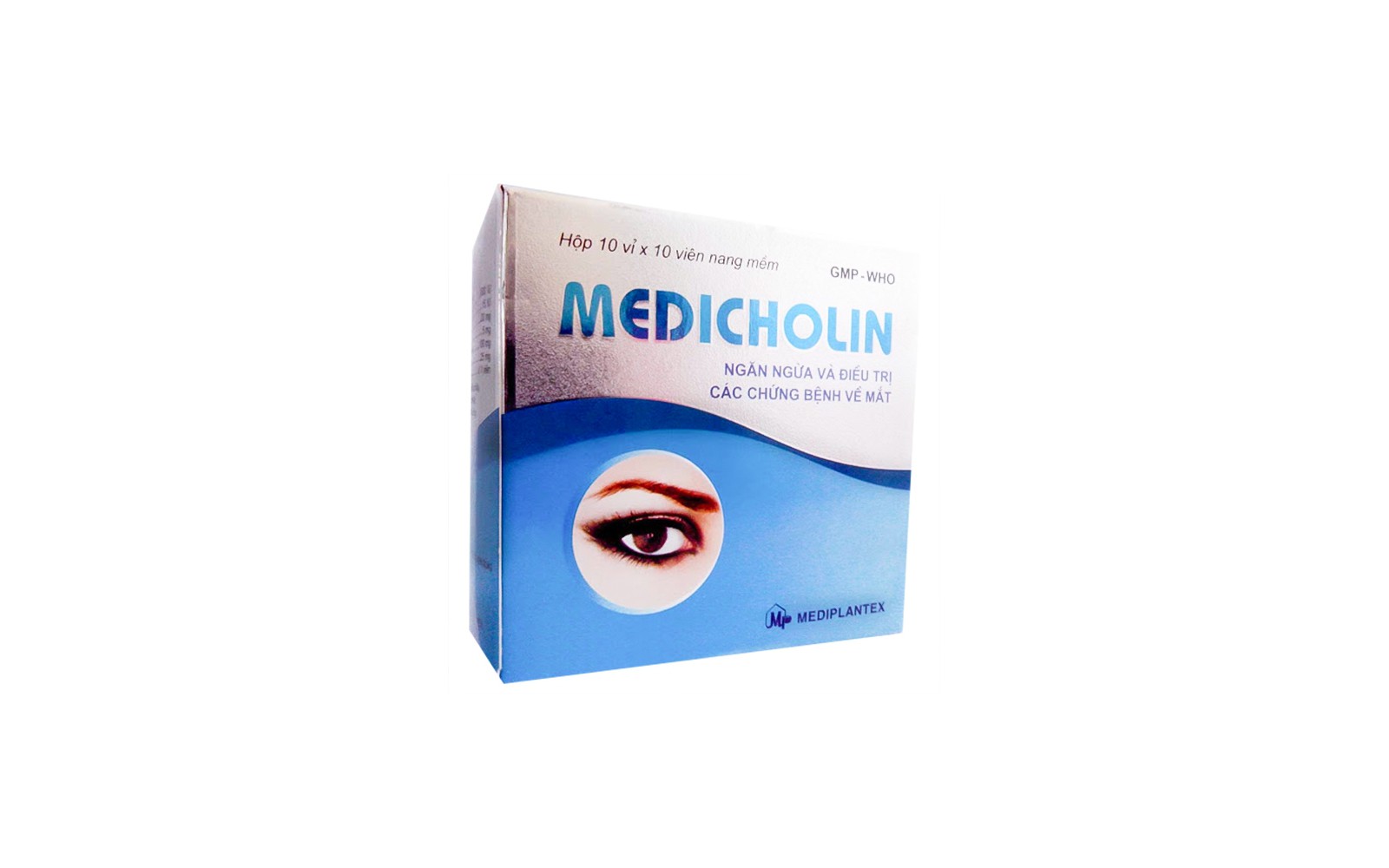 Ngăn ngừa và điều trị các bệnh về mắt Medicholin Mediplantex hộp 10 vỉ x 10 viên