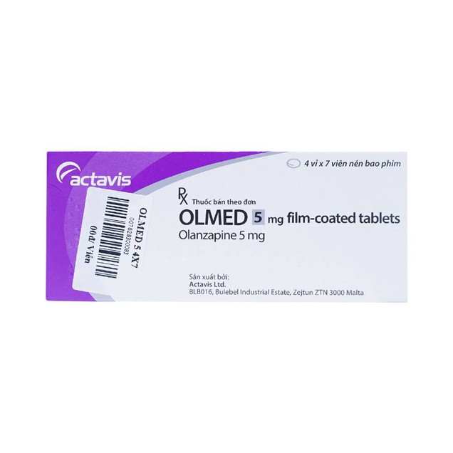 Điều trị bệnh tâm thần phân liệt Olmed 5mg Actavis hộp 4 vỉ x 7 viên