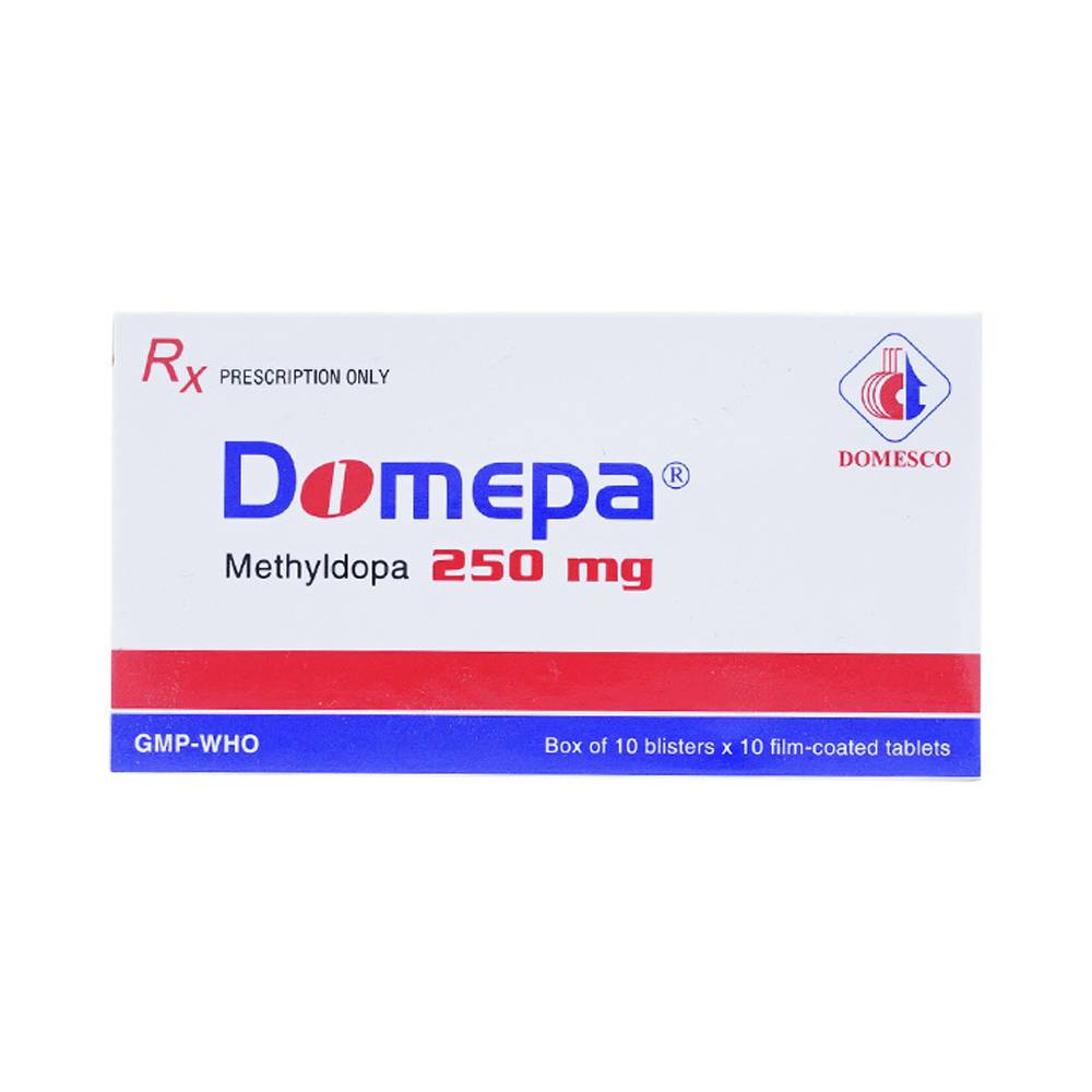 Thuốc điều trị tăng huyết áp Domepa 250mg hộp 100 viên-2