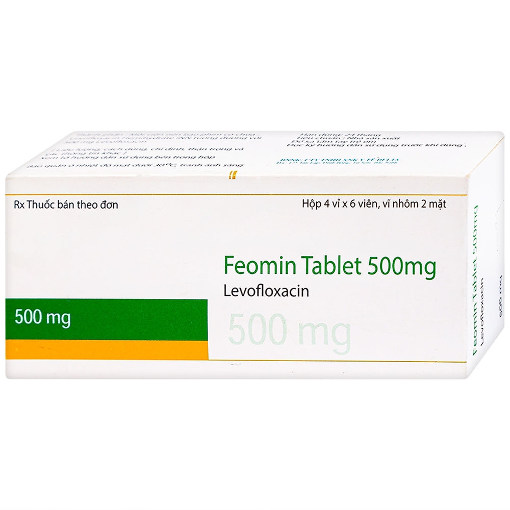 Thuốc điều trị nhiễm khuẩn Feomin 500mg hộp 6 vỉ x 4 viên