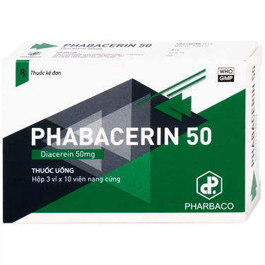 Thuốc uống điều trị thoái hóa khớp Phabacerin 50 Pharbaco hộp 3 vỉ x 10 viên