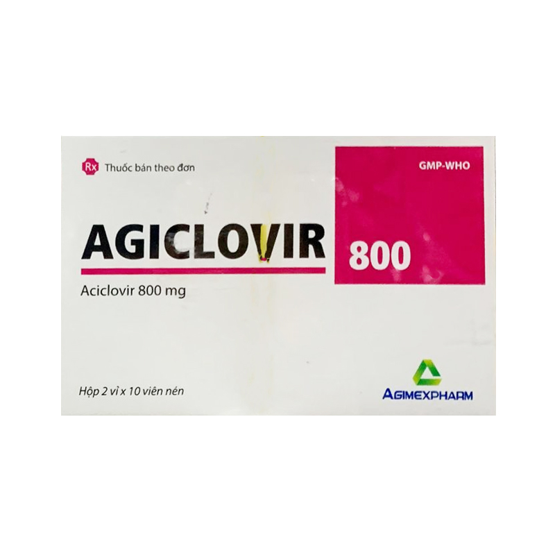 Thuốc kháng virus Agiclovir 800 hộp 20 viên