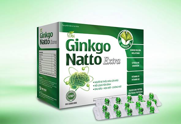 Viên uống hoạt huyết dưỡng não Obi Ginkgo Natto Extra hộp 10 vỉ x 10 viên