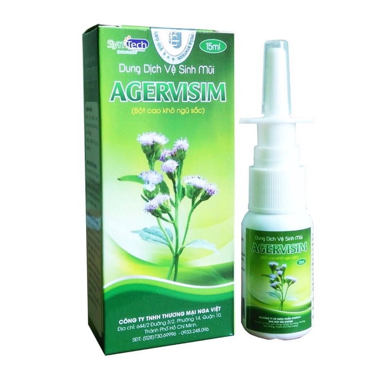 Dung dịch vệ sinh mũi Agervisim hộp 1 chai 15ml