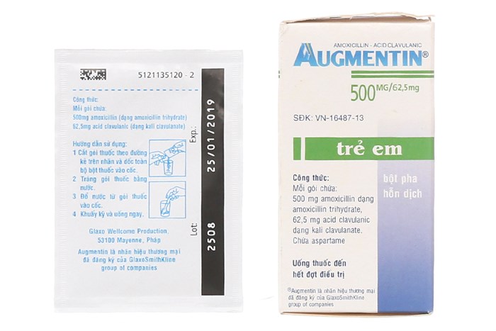 Thuốc kháng sinh Augmentin 500mg/62.5mg hộp 12 gói-2