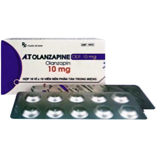 Điều trị tâm thần phân liệt A.T Olanzapine ODT 10mg An Thiên hộp 10 vỉ x 10 viên