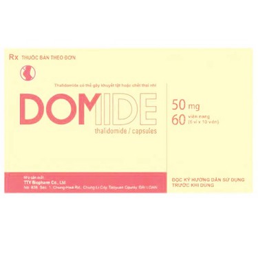 Thuốc điều trị đa u tủy, u phong quầng đỏ Domide 50mg TTY Biopharm hộp 6 vỉ x 10 viên