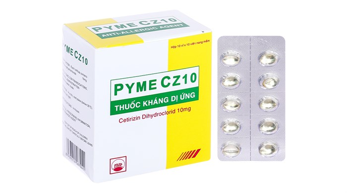 Thuốc chống dị ứng Pyme CZ10 hộp 10 vỉ x 10 viên