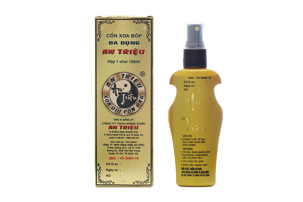 Cồn xoa bóp An Triệu hộp 1 chai 100ml