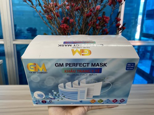 Khẩu trang y tế Gia Mỹ GM Perfect Mask (xanh) hộp 50 cái