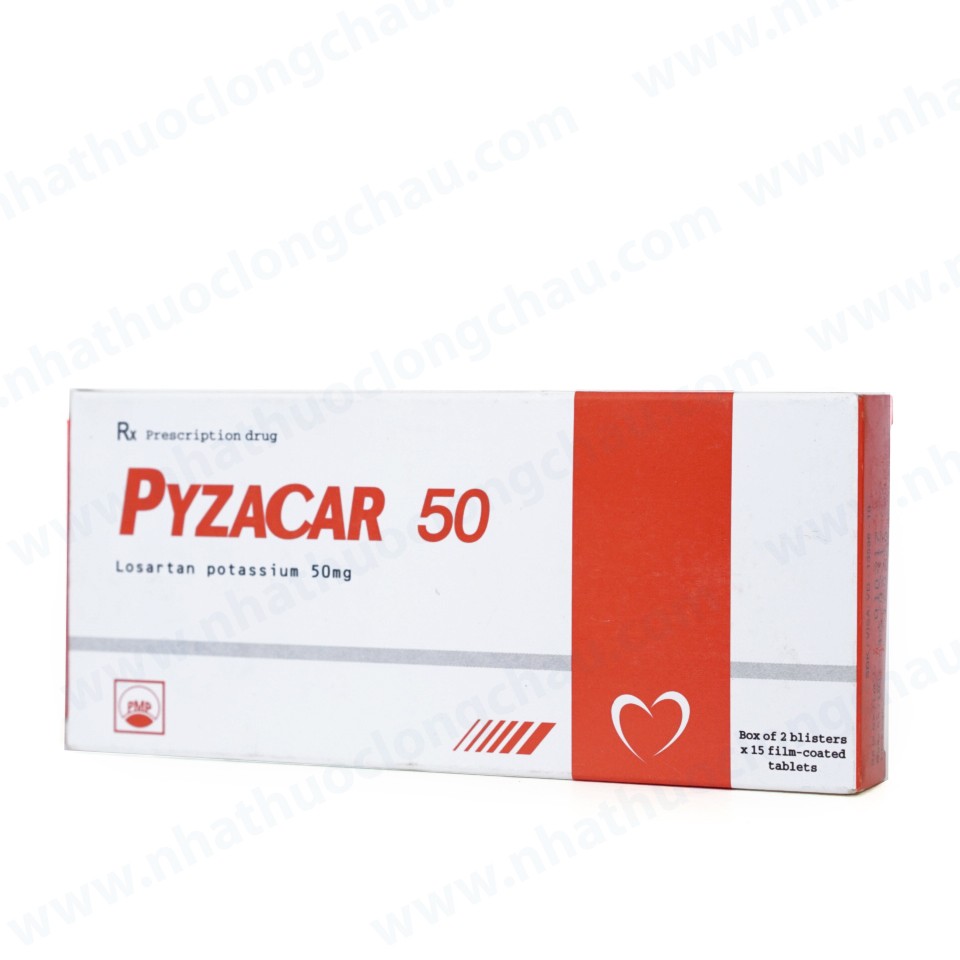 Thuốc điều trị huyết áp Pyzacar 50  hộp 30 viên